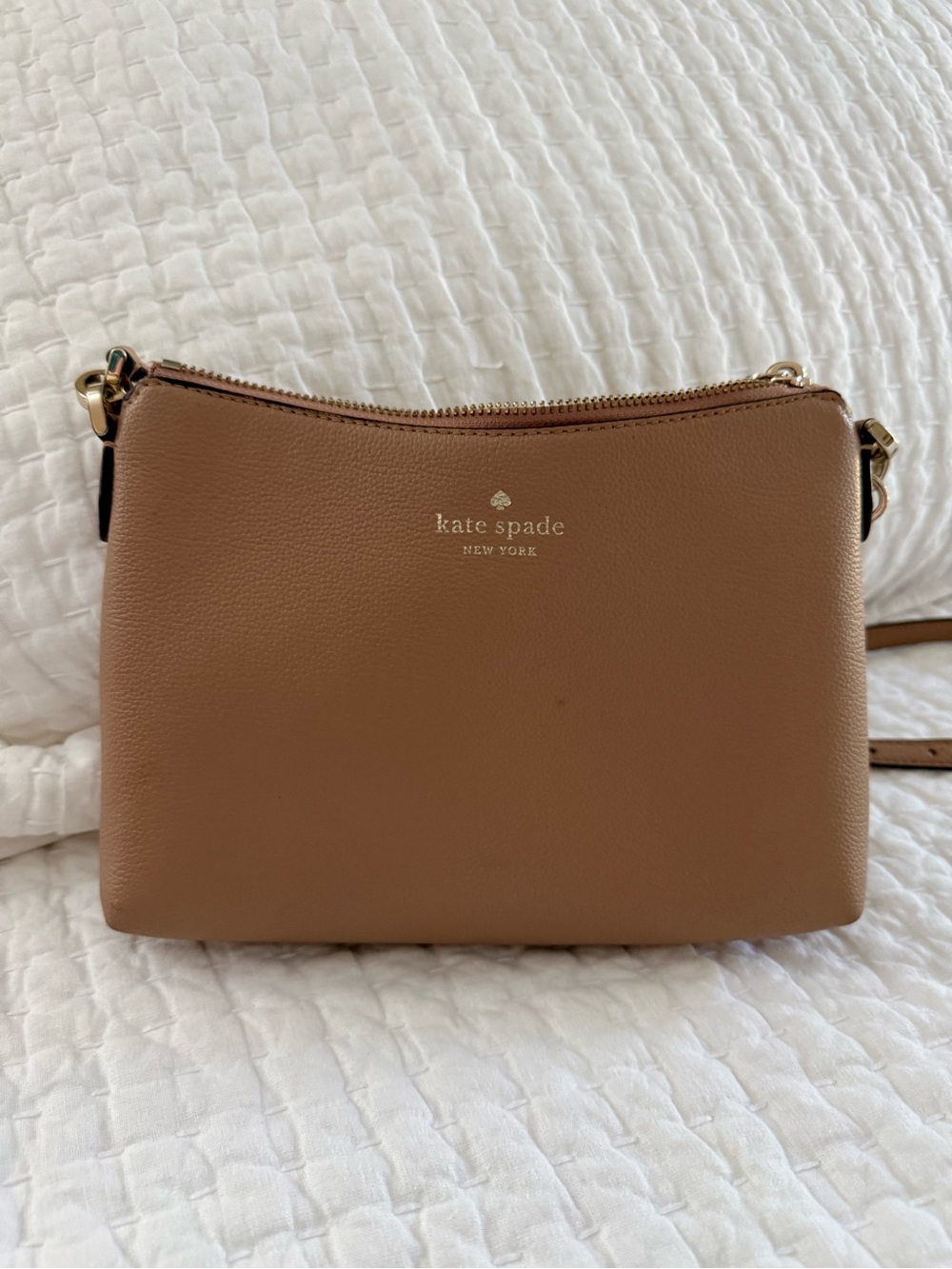 kate spade Tan Leather Crossbody with Gold Hardware